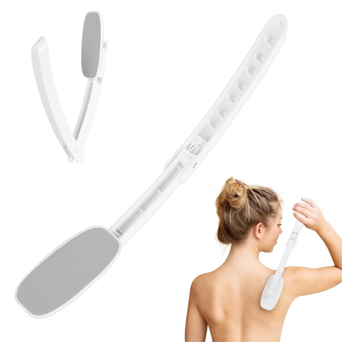 MAYCREATE® Lotion Applicator, Foldable Detachable Long Handled Cream Applicator, 2 in 1 Back Scrubber for Shower, Body Brush Bathing Accessories MAYCREATE® Lotion Applicator, Foldable Detachable Long Handled Cream Applicator, 2 in 1 Back Scrubber for Shower, Body Brush Bathing Accessories